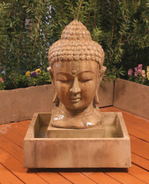 Buddha head Fountain - Small - Material : GFRC - Finish : Sierra