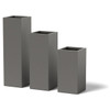 12 inch Column Planter - Material : Aluminum - Finish : Metallic Silver