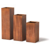 12 inch Column Planter - Material : Steel - Finish : Natural Rust