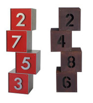 Cube Metal Address Sign - Material : Aluminum, Steel - Finish : Red, Metallic Silver and Natural Rust