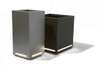 Cube and Wide Column Planter with LED Face Lighting - Cube pictured in Black