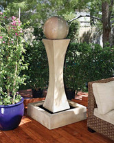 I Fountain with Ball : Material : GFRC - Finish Fountain : Ancient Ball : Sierra