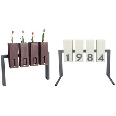 Lantern Metal Address Sign - Material : Steel, Aluminum - Finish : Natural Rust and Linen