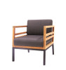 ZUDU lounge 1-seater armchair - Reclaimed Teak, Black Powder Coated Aluminum