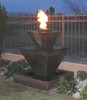Double Oblique Fountain with Fire - Material : GFRC - Finish : Charcoal