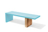 Plank Bench - Material : Aluminum, Cedar - Finish : Custom Powder Blue
