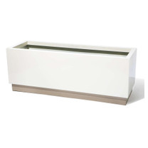 Rectangle Base Planter - Material : Aluminum - Finish Two tone linen and beige base