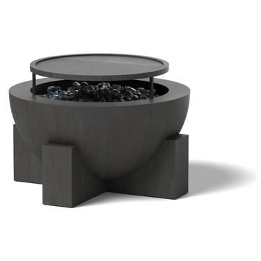 Round Fire Pit - Material : Aluminum - Finish : Oxidized Zinc