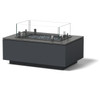 Rectangle Fire Pit - Material : Aluminum - Finish : Charcoal Gray - Options : Granite, Glass Surround