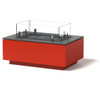 Rectangle Fire Pit - Material : Aluminum - Finish : Red - Options : Granite, Glass Surround