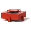 Square Patio Fire Pit - Material : Aluminum - Finish : Red