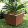 Trapezoid Planter (Planted) - Material : Mild Steel - Finish : Natural Rust