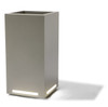 Wide Column Planter with Face LED - Material : Aluminum - Finish : Metallic Silver