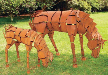 Grazing Metal Horse