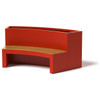 Curved Planter Bench - Material : Aluminum, IPE - Finish : Red