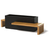 Linear Planter Bench with 2 benches - Material : Aluminum, Accoya - Finish : Black
