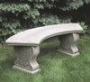 Curved Woodland Ferns Bench - Material : Cast Stone - Finish : Greystone