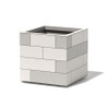 Aluminum Tile Cube Planter - Material : Aluminum - Finish : Shell - Linen White, Tiles : Tonal Greys