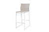 Allux Bar Chair - Powder-Coated Aluminum (white), Batyline (light taupe)