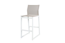 Allux Bar Chair - Powder-Coated Aluminum (white), Batyline (light taupe)
