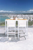 Allux Bar Chairs with Allux Bar Table - Powder-Coated Aluminum (white), Batyline (white)