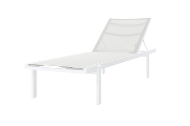Allux Stackable Lounger - Powder-Coated Aluminum (white), Batyline (White)