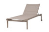 Allux Stackable Lounger - Powder-Coated Aluminum (taupe), Batyline (light taupe)