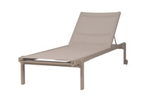 Allux Stackable Lounger - Powder-Coated Aluminum (taupe), Batyline (light taupe)