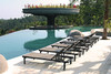 Allux Stackable Lounger - Powder-Coated Aluminum (black), Batyline (taupe)