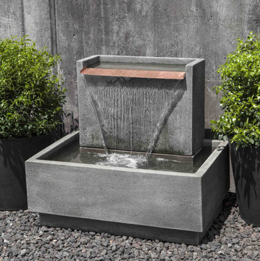 Falling Water II Fountain(FT-295) - Material : Cast Stone - Finish : Alpine Stone