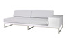 Jane Right Sectional - Stainless Steel, White Wicker, White Sunbrella Canvas Cushion