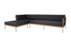 ZUDU Asymmetric Corner Sofa Right Hand Chaise - Reclaimed Teak, Stainless Steel, Sunbrella Canvas
