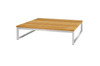 OKO Square Low Table  - Stainless Steel, Recycled Teak