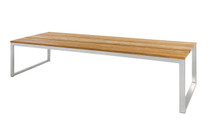 ICON Dining Table 118" x 39.5" - Stainless Steel, Recycled Teak