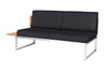 OKO Right Hand Sectional - Stainless Steel, Recycled Teak, Black Sunbrella Canvas (black)