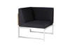 OKO Corner Seat - Stainless Steel, Recycled Teak, Sunbrella Canvas