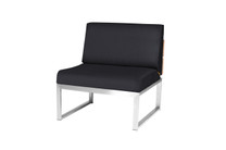 OKO Sectional Seat - Stainless Steel, Recycled Teak, Sunbrella Canvas