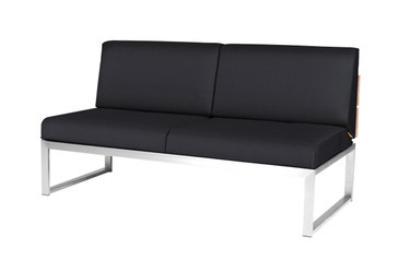 OKO Sectional 2-Seat - Stainless Steel, Recycled Teak, Sunbrella Canvas