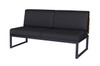OKO Sectional 2-Seat - Powder-coated Stainless Steel (black), Recycled Teak, Sunbrella Canvas