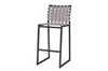 OKO Bar Chair - Powder-Coated Stainless Steel (black), Standard Batyline Seat Sling, Keops Webbing Back
