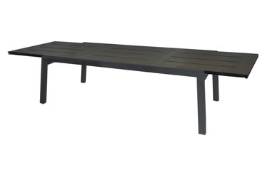 BAIA Extension Table 90.5"-141.5" (Extended) - High Pressure Laminate (slate), Aluminum (anthracite)