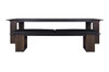AIKO Bench 86.5" with AIKO Dining Table - Drift look teak legs (espresso), High Pressure Laminate Seat, Optional Stamskin Cushion Set (black)