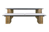 AIKO Bench 86.5" with AIKO Dining Table - Drift look teak legs (original), High Pressure Laminate Seat, Optional Stamskin Cushion Set (white)