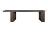 AIKO 118" x 38.5" Dining Table (Butler Style) - Drift look teak legs (espresso), High Pressure Laminate Top