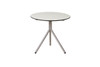 BONO Side Table - Stainless Steel (hairline finish), HPL top (alpes white)