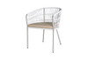 BONO Dining Chair - Stainless Steel,  Olefin Cushion (Creme)