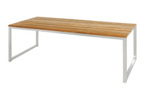 ICON Dining Table 78.5" x 35.5" - Stainless Steel, Recycled Teak