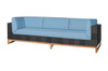 EKKA Sofa 3-Seater - Twitchell Textiline (Royal Black), Sunbrella Canvas Cushions (Mineral Blue)
