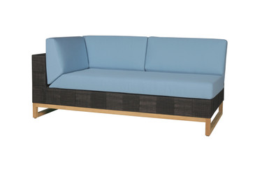 EKKA Right Hand Sectional  - Twitchell Textiline (Royal Black), Sunbrella Canvas Cushions (Mineral Blue)