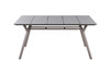 MANDA Dining Table 63.5" x 39.5" - Powder-Coated Aluminum (taupe), High Pressure Laminate Top (sandstone)